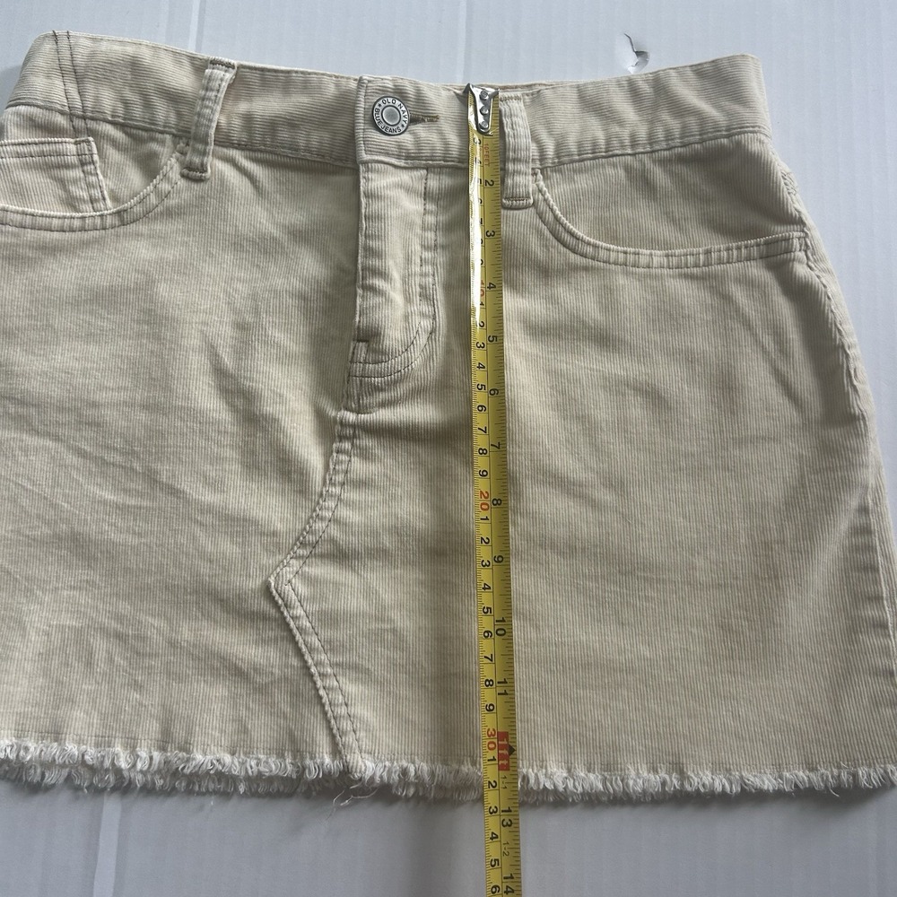 2000s Corduroy Ultra Low Rise Mini Skirt Contrast Stitch Y2K Playground Prep - Picture 5 of 5